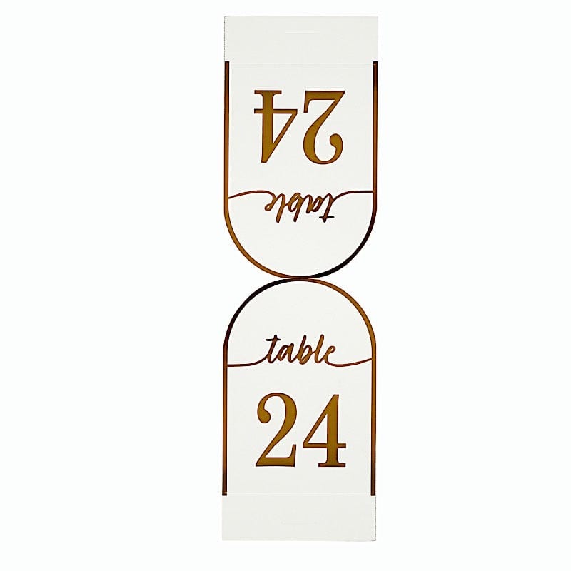 25 Arch Wedding Table Numbers with Metallic Gold Foil 1-25 Numbers Print