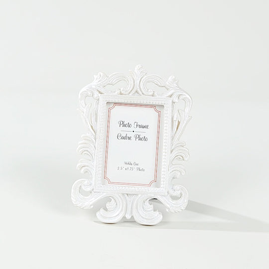 4 Resin Vintage Baroque Picture Frames - White