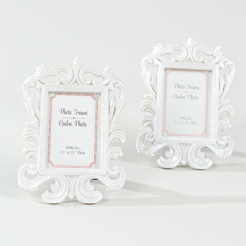 4 Resin Vintage Baroque Picture Frames - White