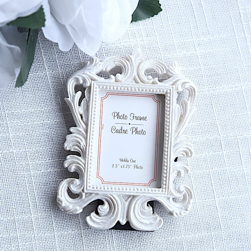 4 Resin Vintage Baroque Picture Frames - White