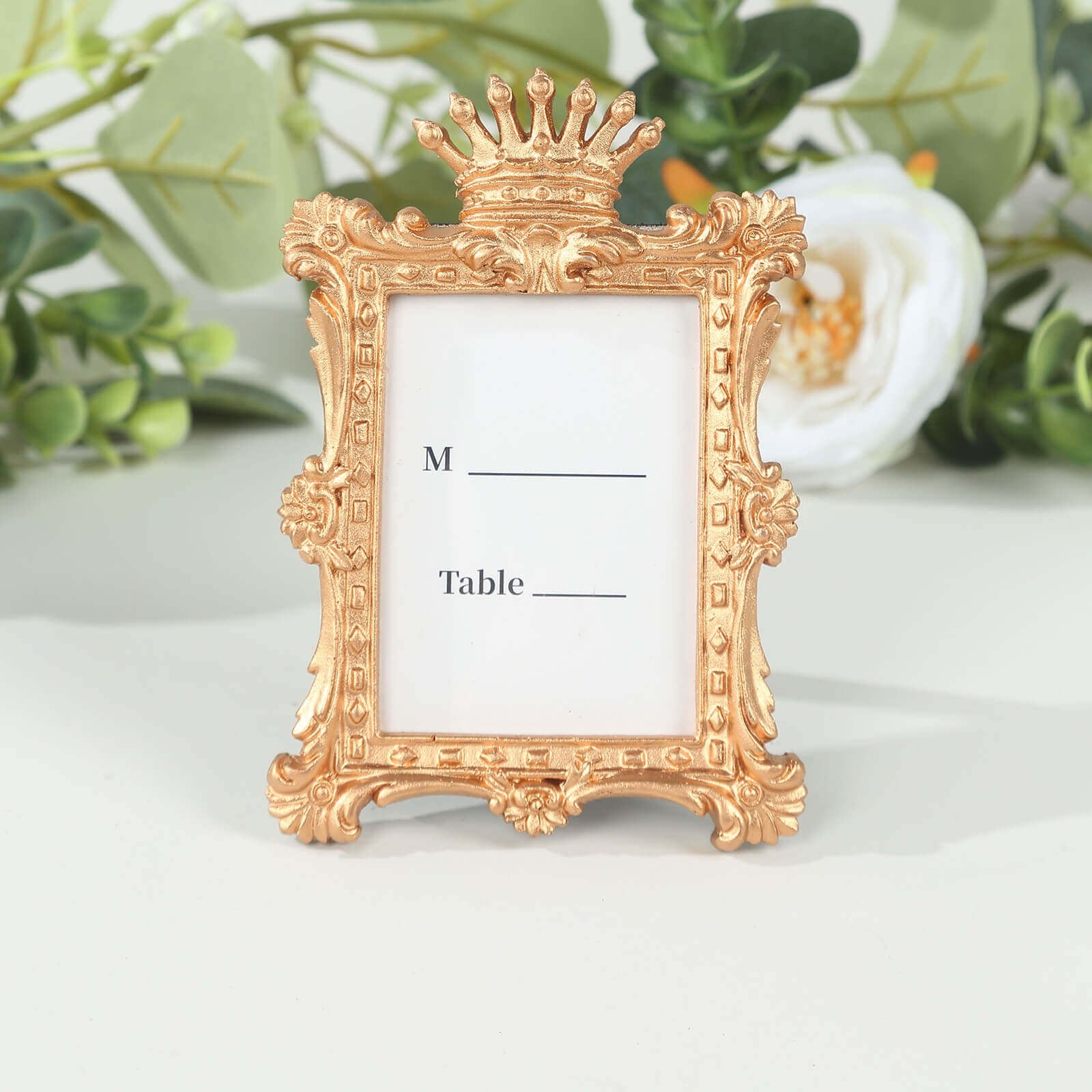 4 Square 4.5" Royal Crown Picture Frames Wedding Favors - Gold