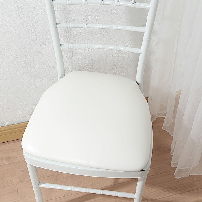 5 Leather 16" Chiavari Chair Cushions with Wood Backing