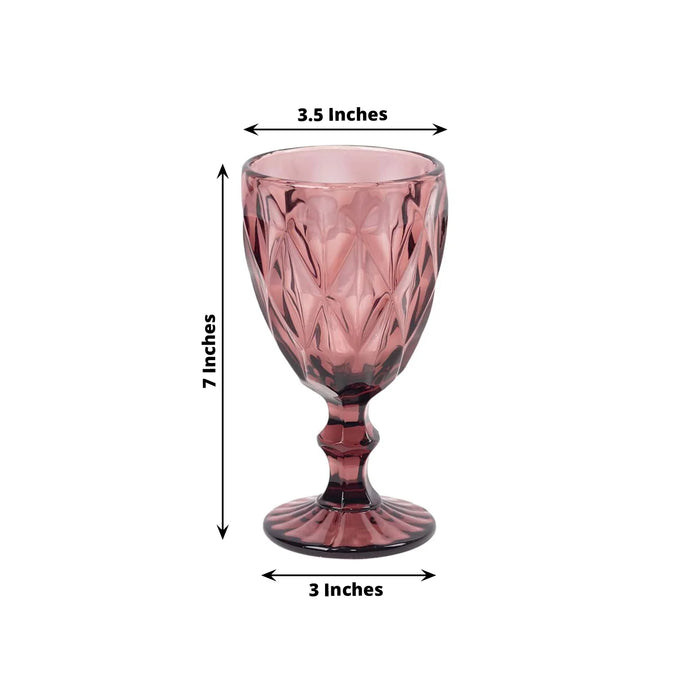 6 pcs 12 oz Crystal Cut Wine Glasses - Disposable Tableware