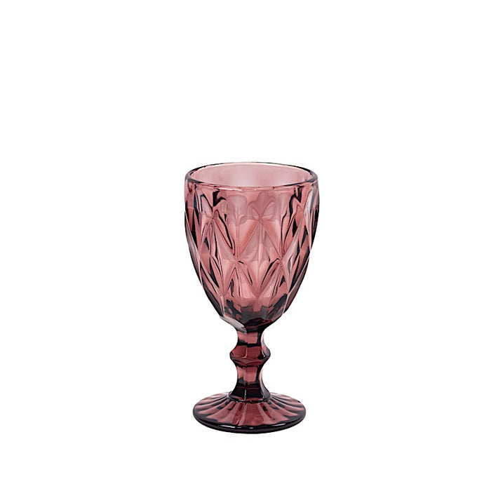 6 pcs 12 oz Crystal Cut Wine Glasses - Disposable Tableware