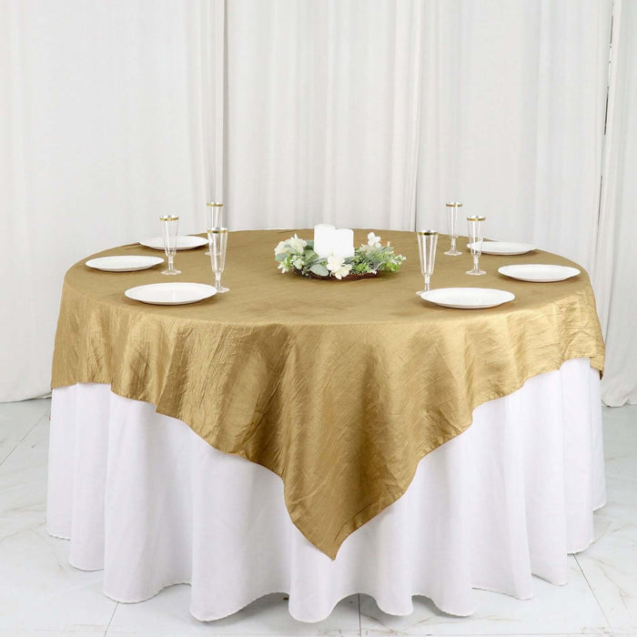 72" x 72" Accordion Crinkled Taffeta Square Table Overlay