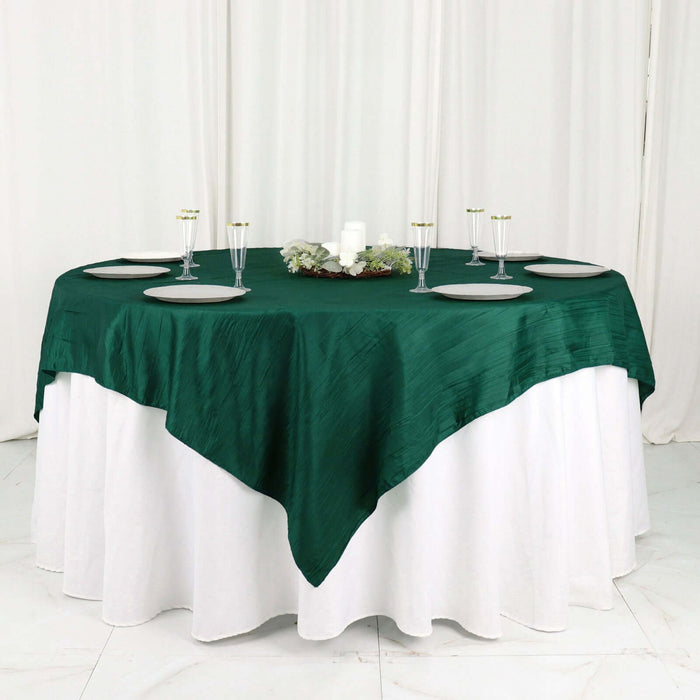 72" x 72" Accordion Crinkled Taffeta Square Table Overlay