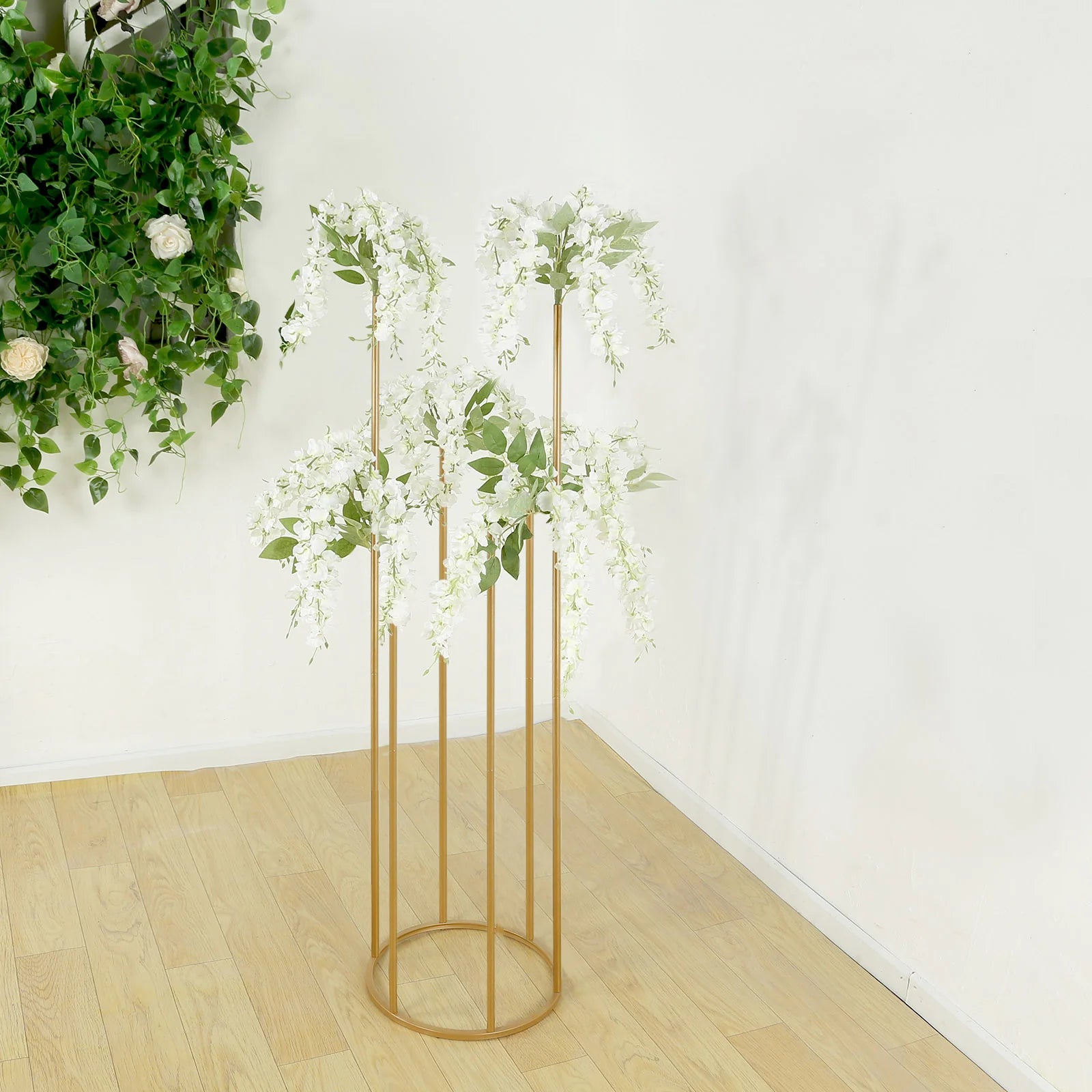 4ft Metal 6-Tubes Single Stem Flower Centerpiece Minimalist Style - Gold