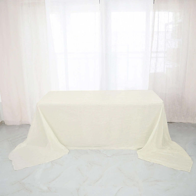 90" x 156" Accordion Metallic Crinkled Taffeta Rectangular Tablecloth