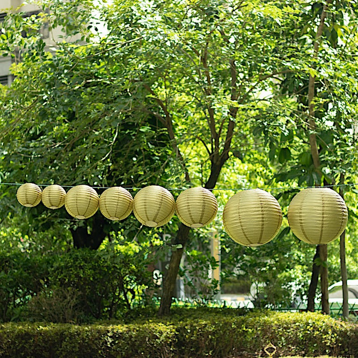 8 pcs Assorted Size 6 in 8 in 10 in 14 in Large Hanging Paper Lanterns