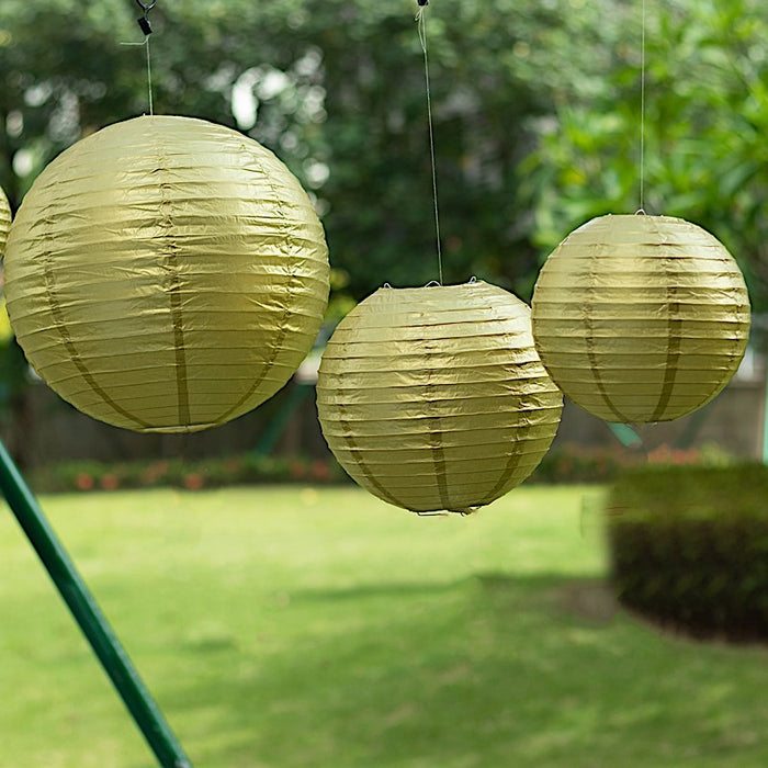 8 pcs Assorted Size 6 in 8 in 10 in 14 in Large Hanging Paper Lanterns