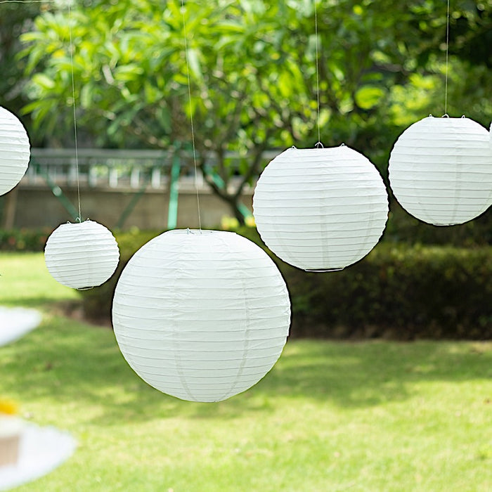 8 pcs Assorted Size 6 in 8 in 10 in 14 in Large Hanging Paper Lanterns