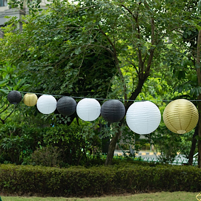 8 pcs Assorted Size 6 in 8 in 10 in 14 in Large Hanging Paper Lanterns