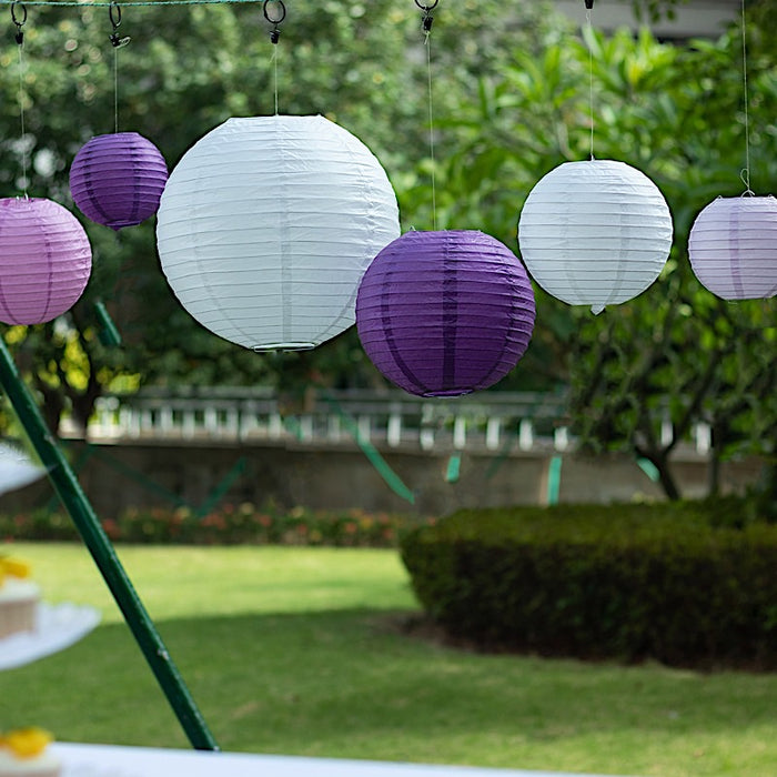 8 pcs Assorted Size 6 in 8 in 10 in 14 in Large Hanging Paper Lanterns