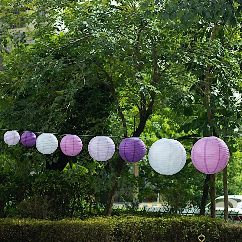 8 pcs Assorted Size 6 in 8 in 10 in 14 in Large Hanging Paper Lanterns
