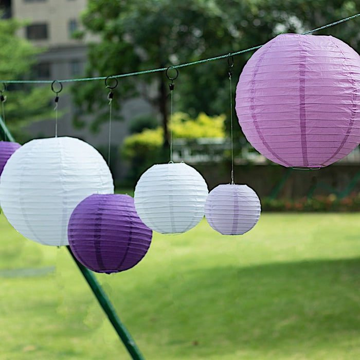 8 pcs Assorted Size 6 in 8 in 10 in 14 in Large Hanging Paper Lanterns