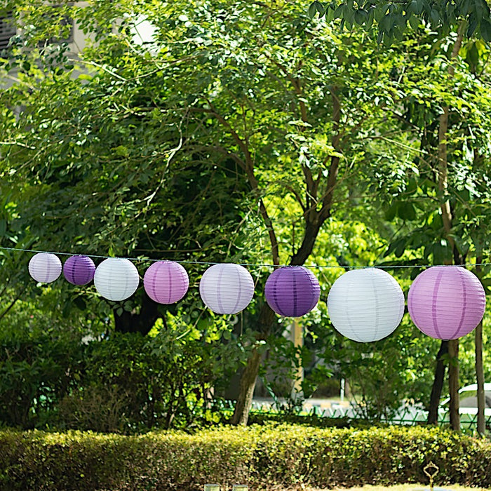 8 pcs Assorted Size 6 in 8 in 10 in 14 in Large Hanging Paper Lanterns