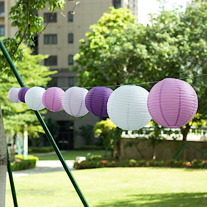 8 pcs Assorted Size 6 in 8 in 10 in 14 in Large Hanging Paper Lanterns