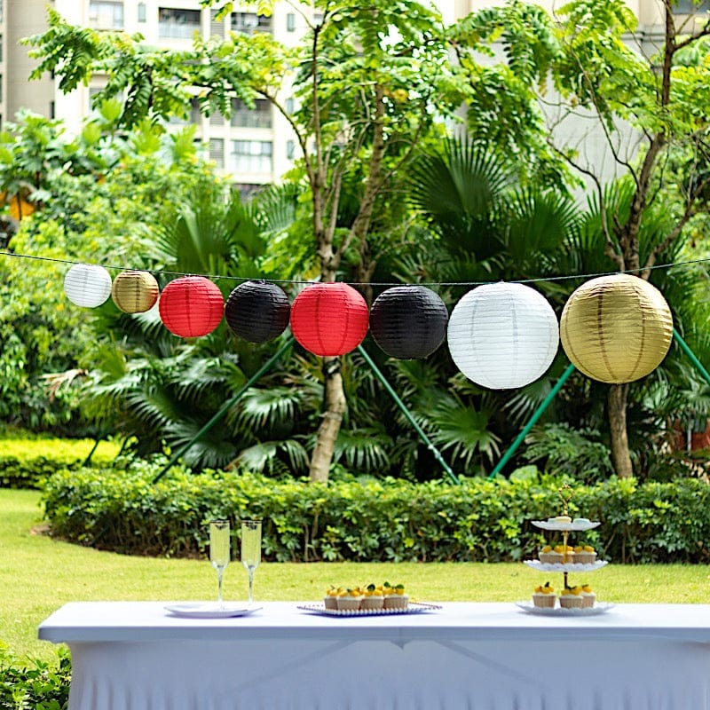 8 pcs Assorted Size 6 in 8 in 10 in 14 in Large Hanging Paper Lanterns