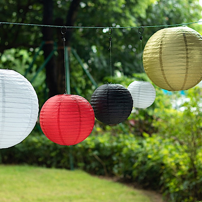 8 pcs Assorted Size 6 in 8 in 10 in 14 in Large Hanging Paper Lanterns