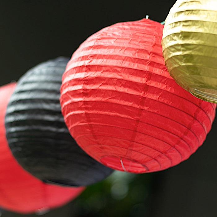 8 pcs Assorted Size 6 in 8 in 10 in 14 in Large Hanging Paper Lanterns