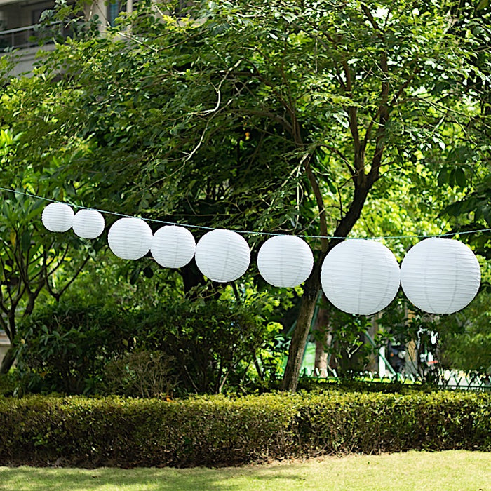 8 pcs Assorted Size 6 in 8 in 10 in 14 in Large Hanging Paper Lanterns