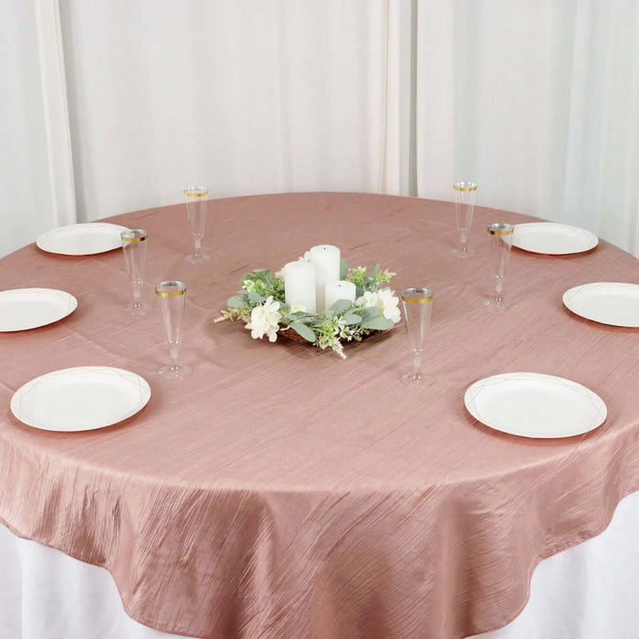 72" x 72" Accordion Crinkled Taffeta Square Table Overlay