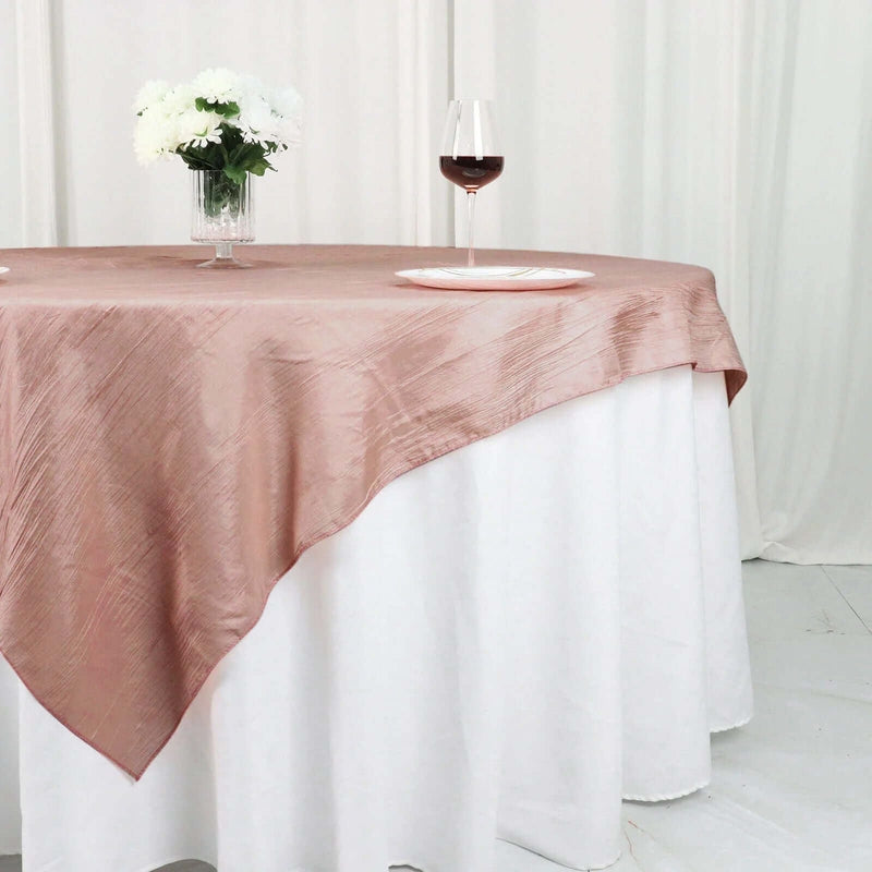 72" x 72" Accordion Crinkled Taffeta Square Table Overlay