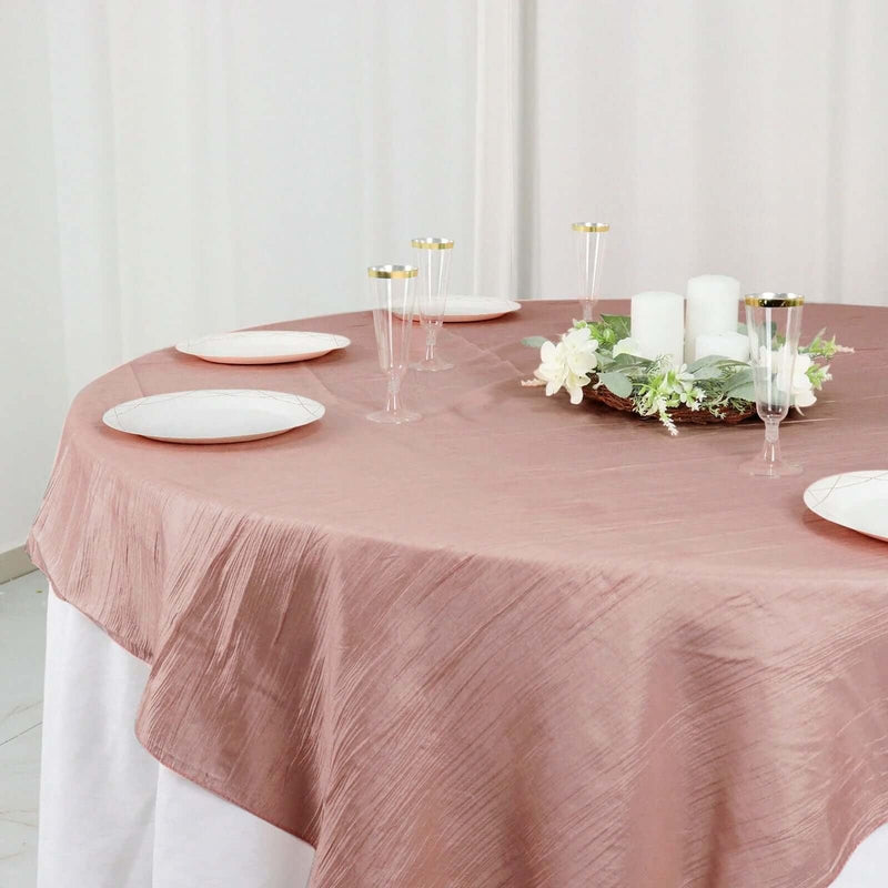 72" x 72" Accordion Crinkled Taffeta Square Table Overlay