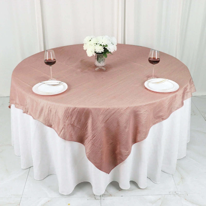 72" x 72" Accordion Crinkled Taffeta Square Table Overlay
