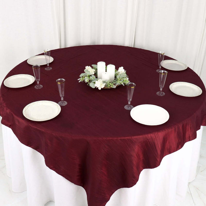 72" x 72" Accordion Crinkled Taffeta Square Table Overlay