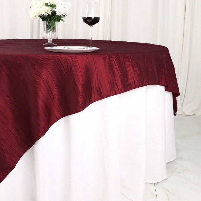 72" x 72" Accordion Crinkled Taffeta Square Table Overlay