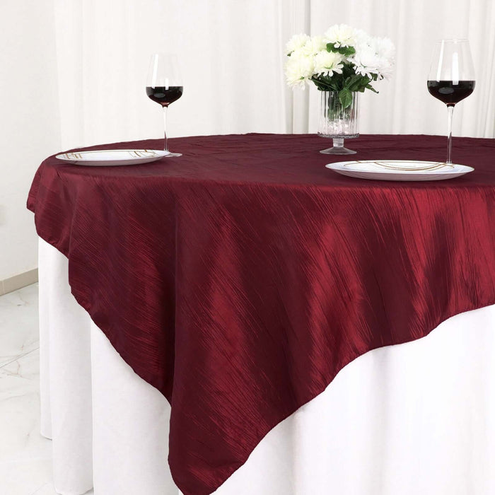 72" x 72" Accordion Crinkled Taffeta Square Table Overlay