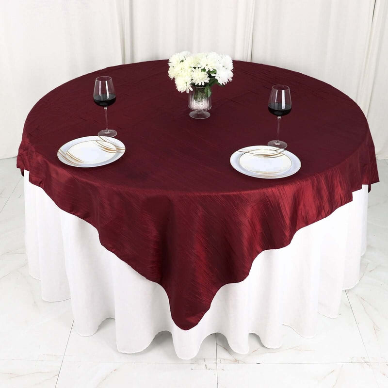 72" x 72" Accordion Crinkled Taffeta Square Table Overlay