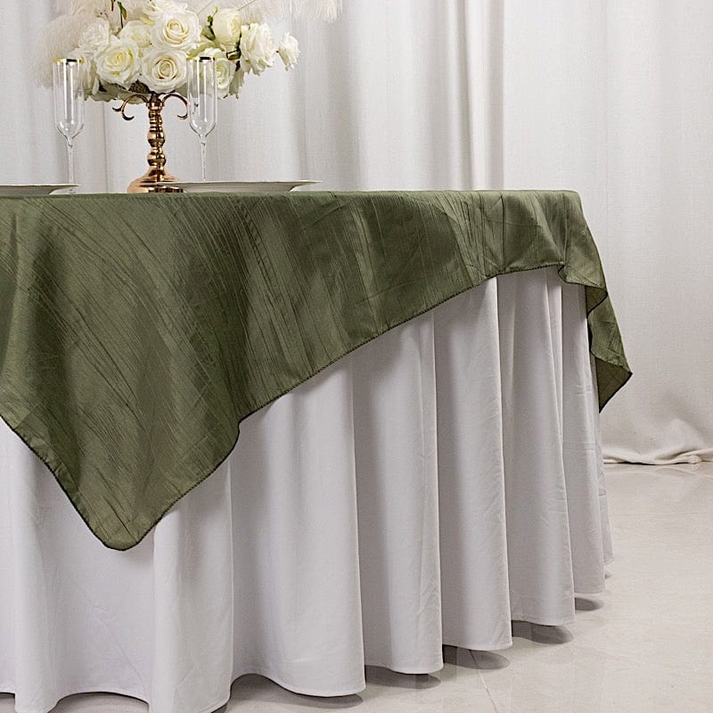 72" x 72" Accordion Crinkled Taffeta Square Table Overlay