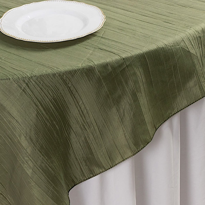 72" x 72" Accordion Crinkled Taffeta Square Table Overlay