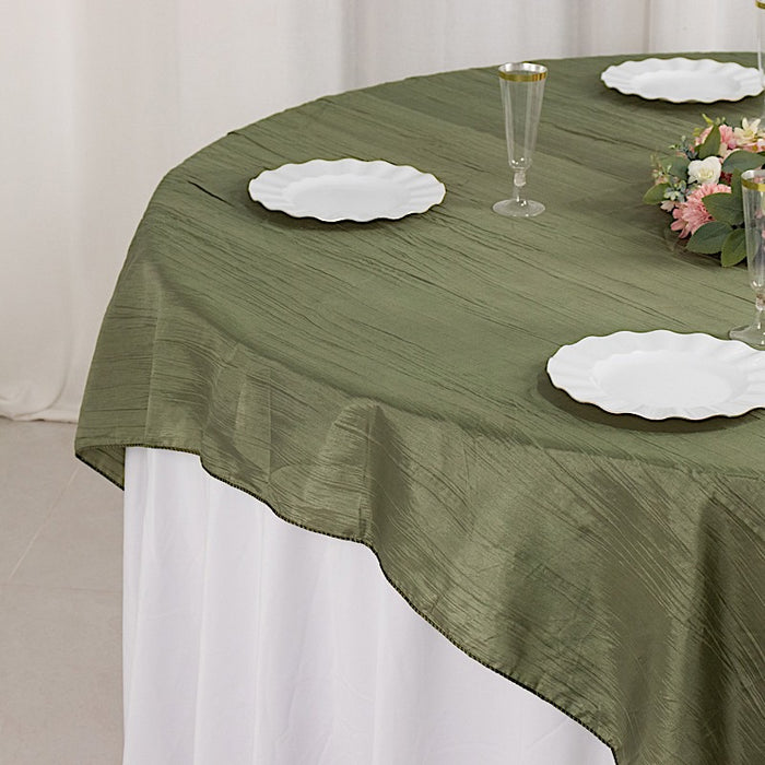 72" x 72" Accordion Crinkled Taffeta Square Table Overlay