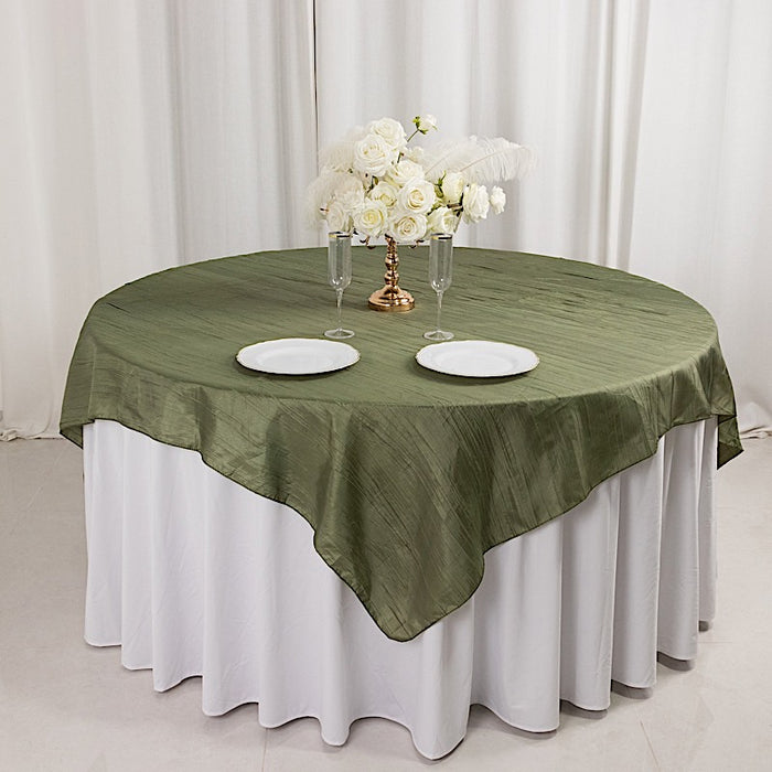 72" x 72" Accordion Crinkled Taffeta Square Table Overlay