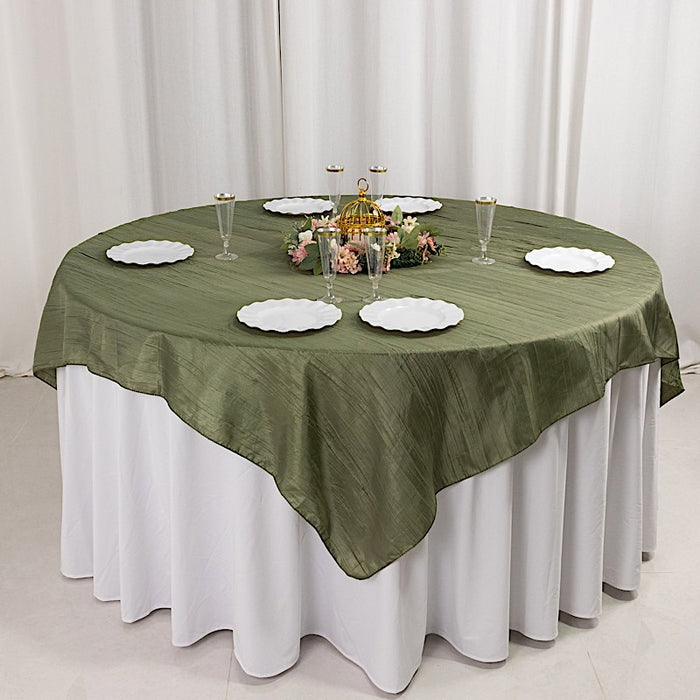 72" x 72" Accordion Crinkled Taffeta Square Table Overlay