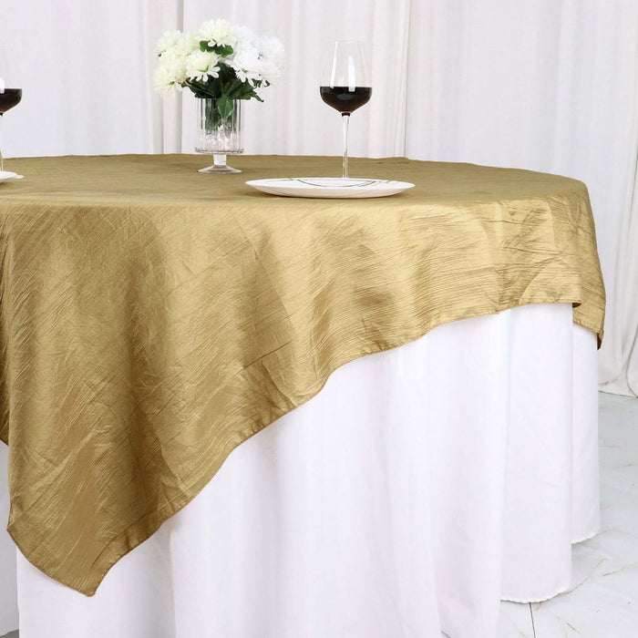 72" x 72" Accordion Crinkled Taffeta Square Table Overlay