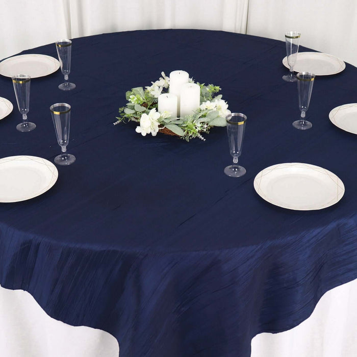 72" x 72" Accordion Crinkled Taffeta Square Table Overlay