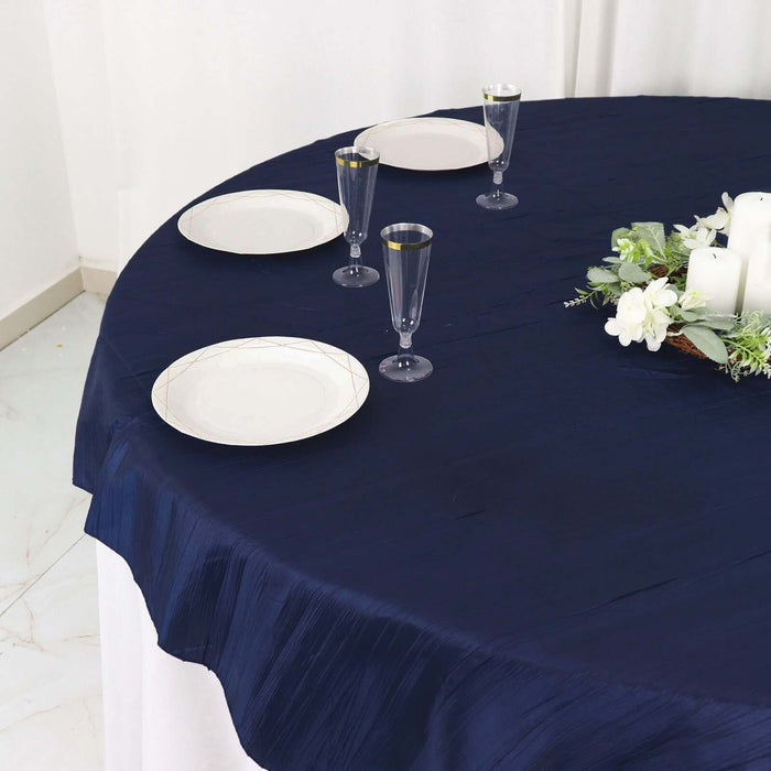 72" x 72" Accordion Crinkled Taffeta Square Table Overlay