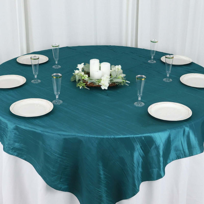 72" x 72" Accordion Crinkled Taffeta Square Table Overlay