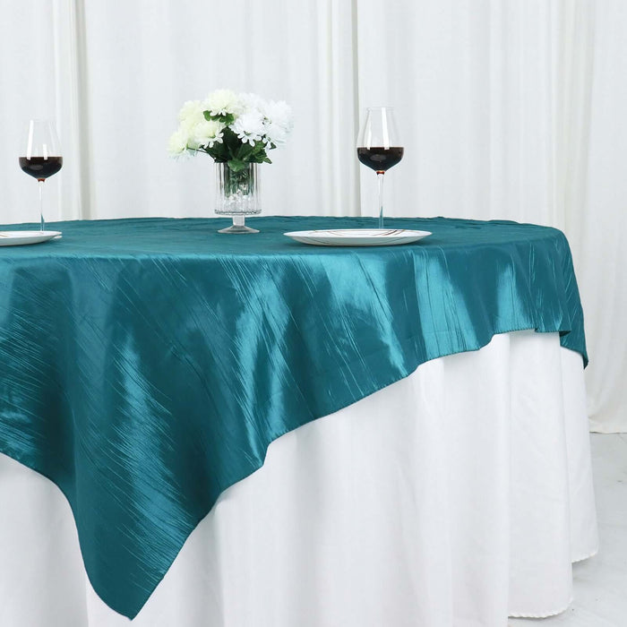 72" x 72" Accordion Crinkled Taffeta Square Table Overlay