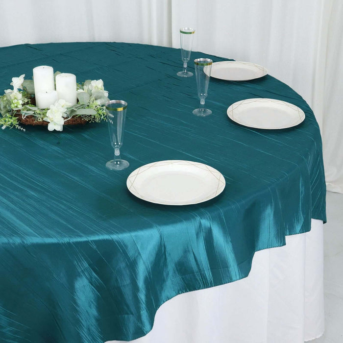 72" x 72" Accordion Crinkled Taffeta Square Table Overlay