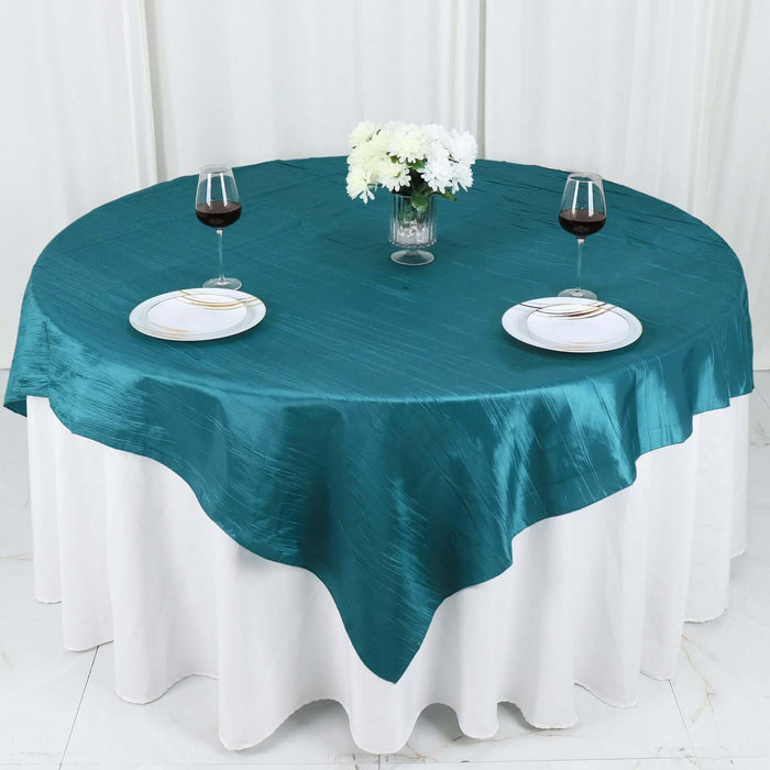 72" x 72" Accordion Crinkled Taffeta Square Table Overlay