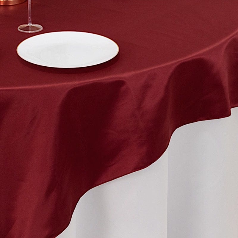 72" x 72" Satin Square Table Overlay Smooth Finish