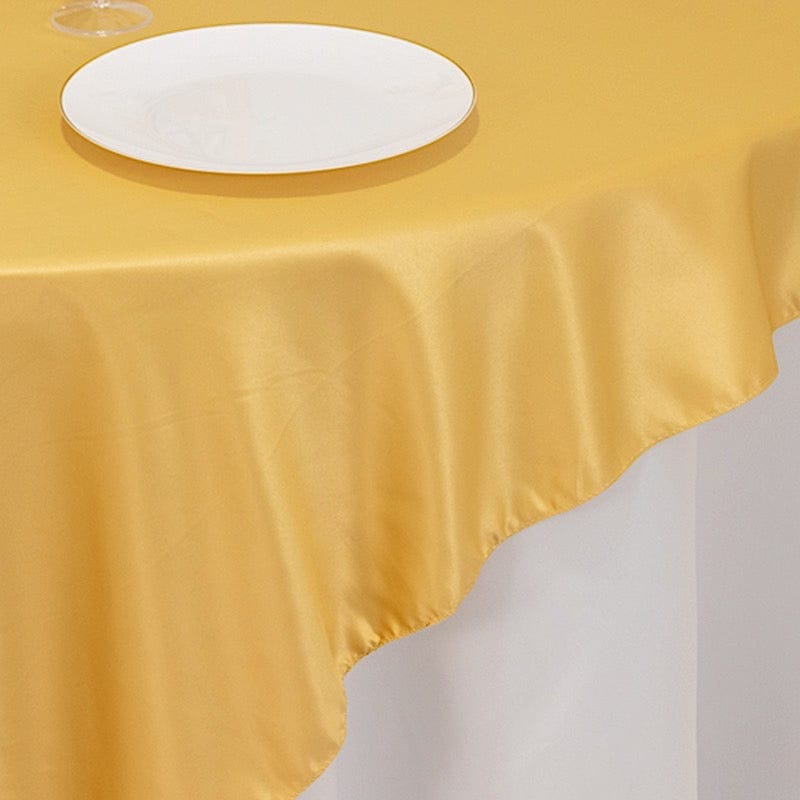 72" x 72" Satin Square Table Overlay Smooth Finish