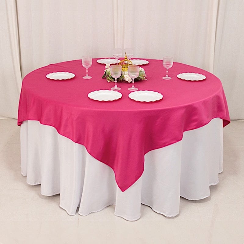 72" x 72" Satin Square Table Overlay Smooth Finish