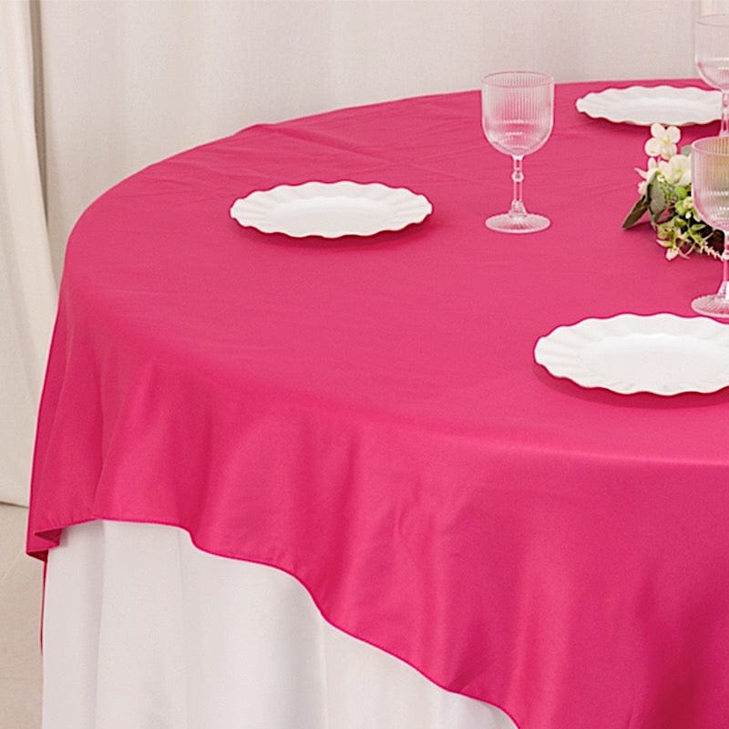 72" x 72" Satin Square Table Overlay Smooth Finish