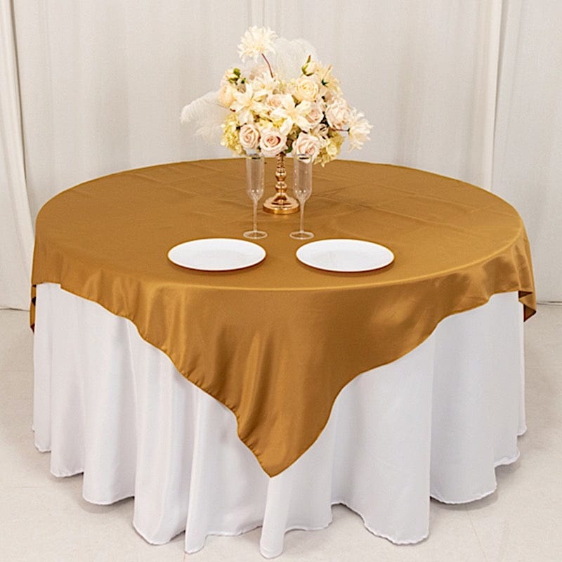 72" x 72" Satin Square Table Overlay Smooth Finish